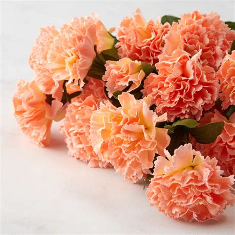 Peach Artificial Carnation Bush - Bushes + Bouquets - Floral Supplies - Craft Supplies