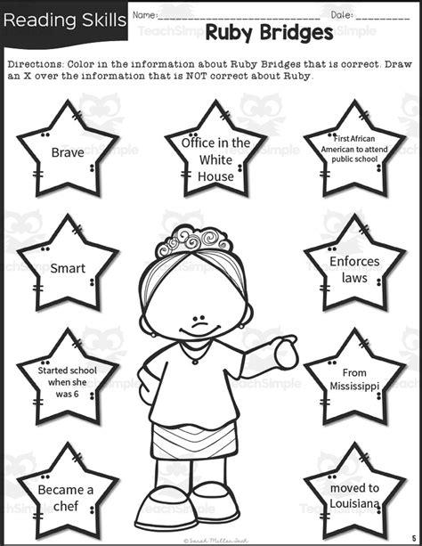 Ruby Bridges History Packet for 2nd & 3rd Grade - Worksheets Library