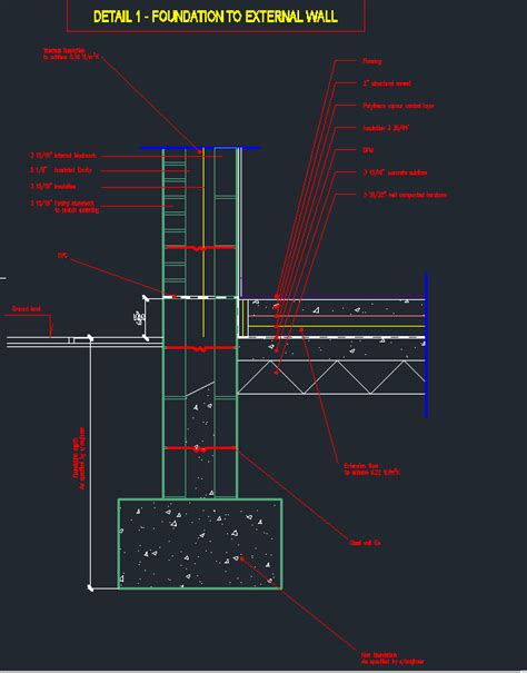 Wall Footing Details Dwg