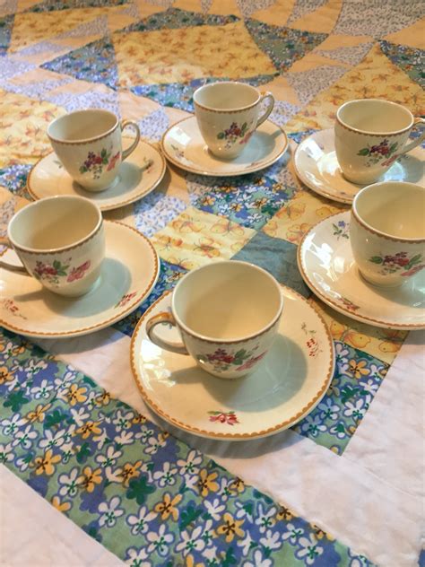 Vintage English Tea Cups 12 Piece Set Dainty Floral Grindley | Etsy