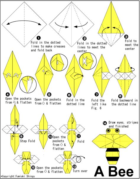 Bug Origami: Bee | Paper Origami Guide