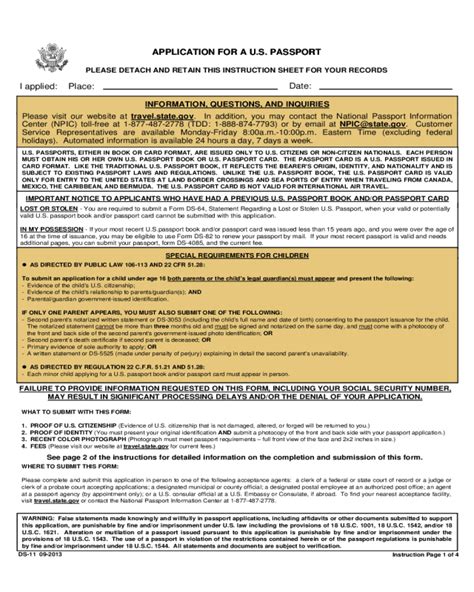 2024 Passport Application Form - Fillable, Printable PDF & Forms | Handypdf