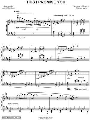 "This I Promise You" Sheet Music - 8 Arrangements Available Instantly - Musicnotes