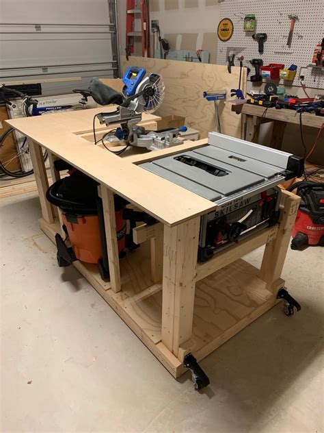 Mobile Workbench With Built-in Table & Miter Saws : 8 Steps (with Pictures) - Instructables