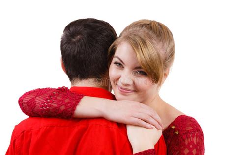 Girl Hugging Boyfriend Romantically. Stock Photo - Image of embrace ...