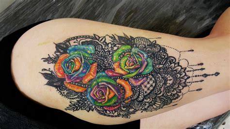 Rainbow Rose tattoo By Fluntboy Tattooz 04.04.2018 - YouTube