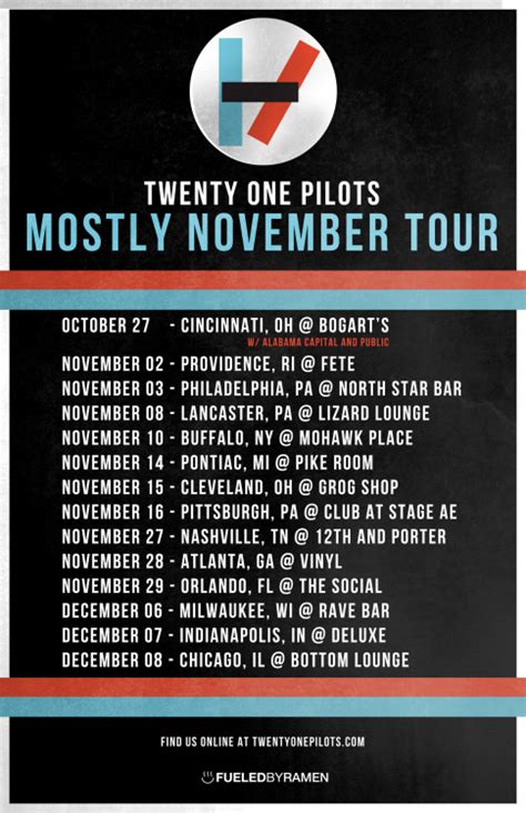 Twenty One Pilots Announce (Mostly) November Tour - Fueled By Ramen ...