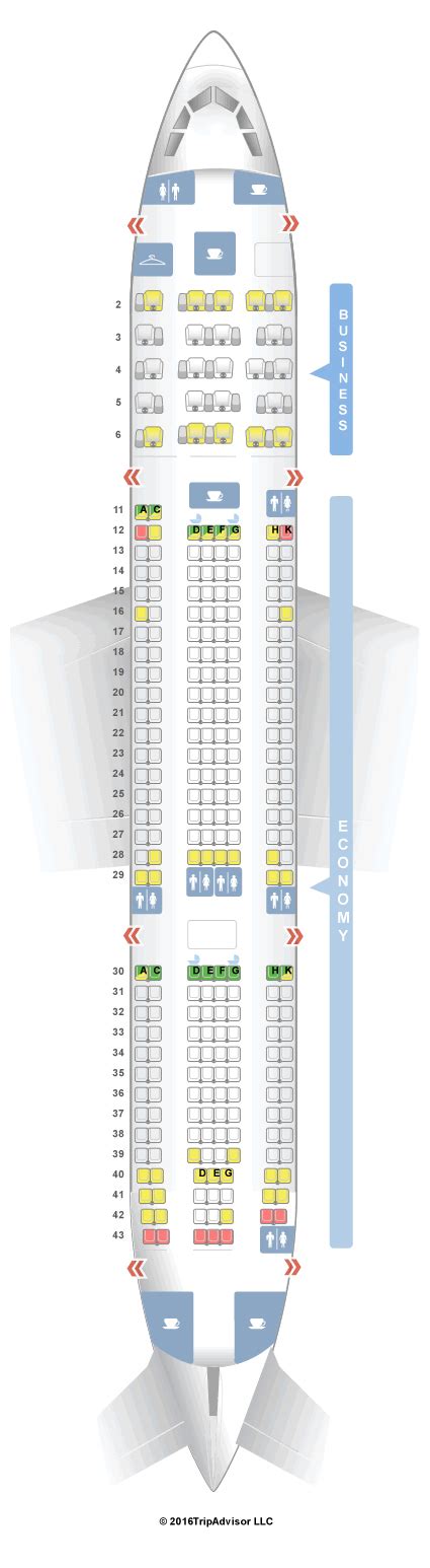 SeatGuru Seat Map Aer Lingus Airbus A330-200 (332) V1