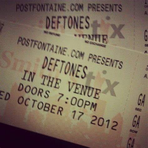 Deftones Tickets!!! | Dream concert, Korn concert, Midwest emo