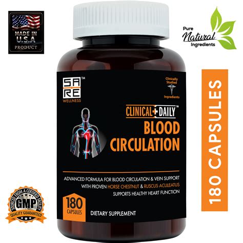 CLINICAL DAILY Blood Circulation Supplements. 100% Herbal Varicose Veins Treatment and Active ...