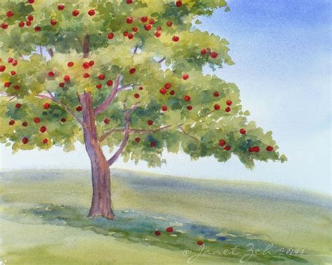 Zeh Original Art Blog Watercolor and Oil Paintings: Apple Tree Original ...