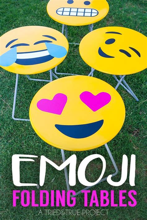 Emoji Folding Side Tables DIY | Emoji diy, Emoji party, Diy side table