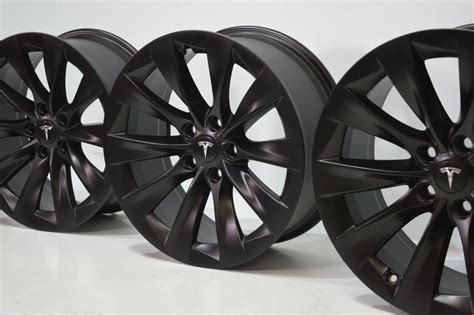 19” TESLA MODEL S FACTORY 19 WHEELS OEM RIMS Black Original Set p60 P75 P100 – Factory Wheel ...