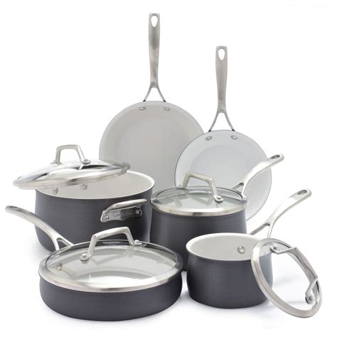 Sur La Table® Hard Anodized Nonstick 10-Piece Set, Cream | Sur La Table ...