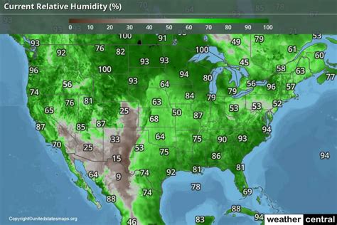 US Humidity Map | United States Humidity Map [USA]