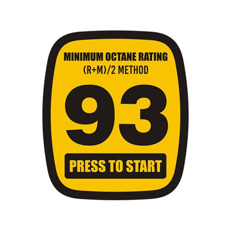 93 Octane Sticker Decal Gas Pump Button Label Gasoline Petrol - Rotten ...