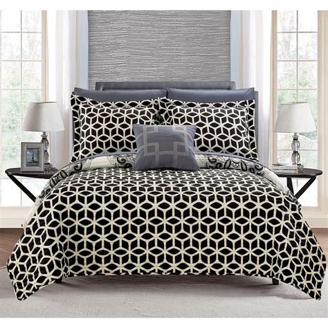 Chic Home 8-Piece Miranda Black Quilt Set | Bedding sets, Quilt sets, Quilt sets queen