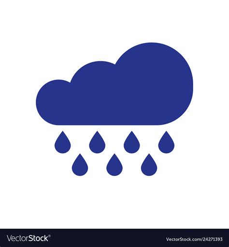 Cloud rain symbol icon in flat style Royalty Free Vector