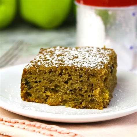 Old-Fashioned Applesauce Cake with Golden Raisins and Walnuts - Graceful Little Honey Bee