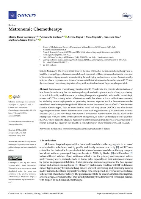 (PDF) Metronomic Chemotherapy