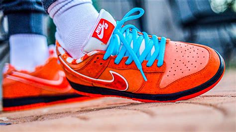 Concepts Nike SB Dunk Low Orange Lobster 3 Laces Swaps Review - YouTube