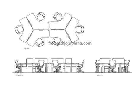 120 Degree Workstation - Free CAD Drawings