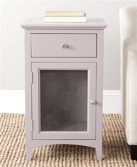 Safavieh Ziva One Drawer Nightstand with Glass Cabinet - Walmart.com