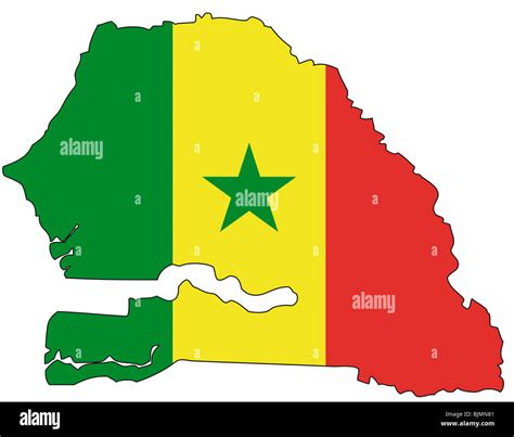 Senegal, flag, outline Stock Photo - Alamy