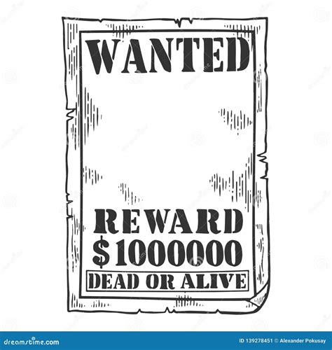 Wanted Poster Template Engraving Vector Stock Vector - Illustration of reward, isolated: 139278451