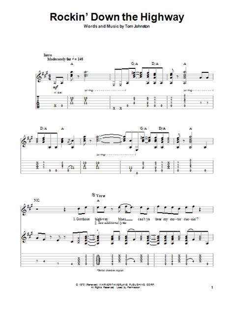 Rockin' Down The Highway by The Doobie Brothers - Guitar Tab Play-Along - Guitar Instructor