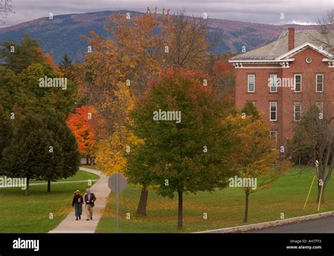 Middlebury College, Vermont campus in peak fall foliage Stock Photo - Alamy