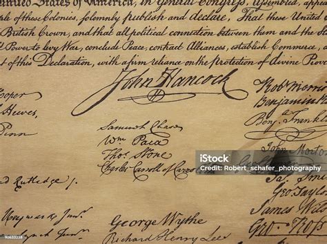 The Declaration Of Independence John Hancock Signature Stock Photo - Download Image Now - iStock