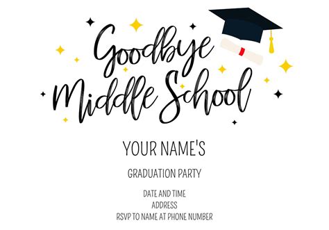 Custom Printable Middle School Graduation Invitation, Downloadable Middle School Graduation ...