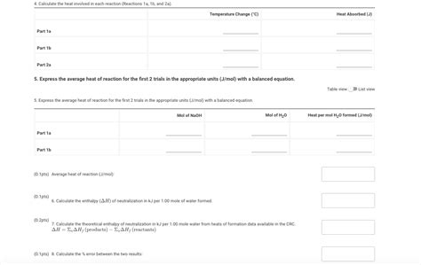 Part! Please enter experimental temperature, volume, | Chegg.com