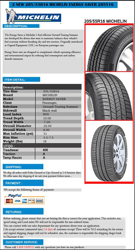 Buy 2 NEW 205/55R16 MICHELIN ENERGY SAVER 2055516 205-55 R55 16 ...