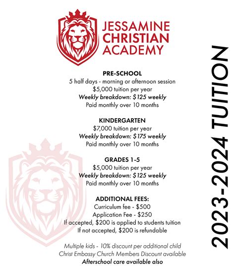 TUITION INFORMATION | Jessamine Christian