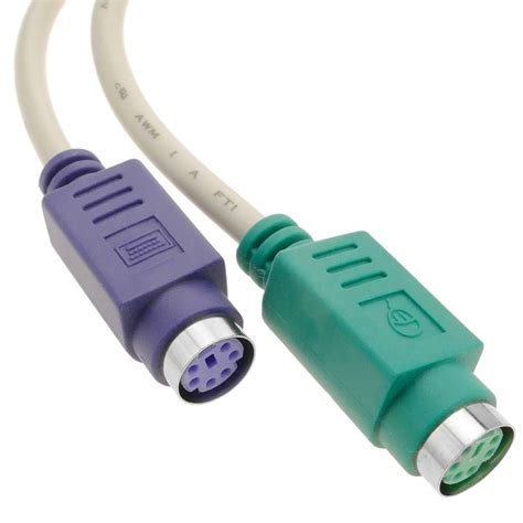 USB to PS2 (1 x USB-A male to 2 x 6-pin MiniDIN female) - Cablematic