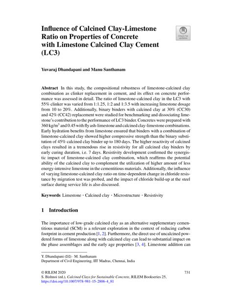 (PDF) Influence of Calcined Clay-Limestone Ratio on Properties of Concrete with Limestone ...