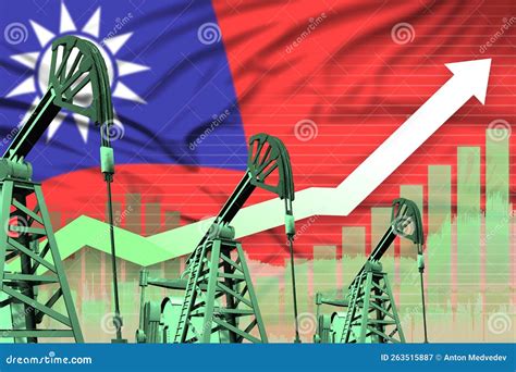 Rising Up Chart on Taiwan Province of China Flag Background - Industrial Illustration of Taiwan ...