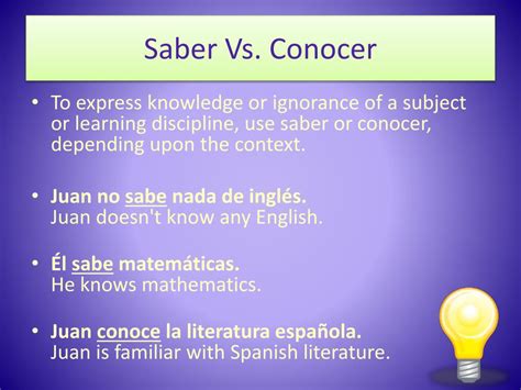 PPT - Saber vs. Conocer PowerPoint Presentation - ID:171636