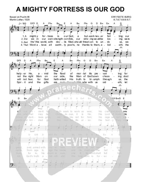 A Mighty Fortress Is Our God Sheet Music PDF (Sovereign Grace / Bob ...