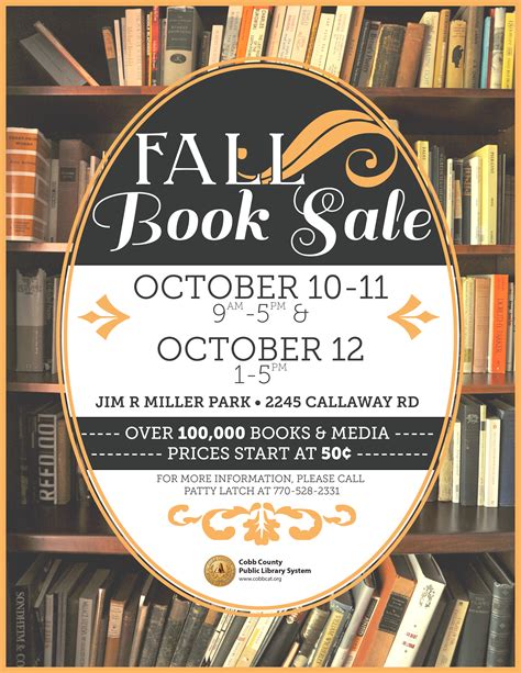 Cobb County Public Library System Fall Book Sale Flyer | Fallen book ...