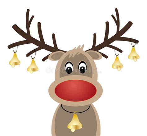 Rudolph The Red Nose Reindeer Christmas Card Stock Illustration - Illustration of clever ...