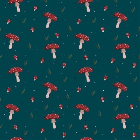 Premium Vector | Seamless pattern with agaric