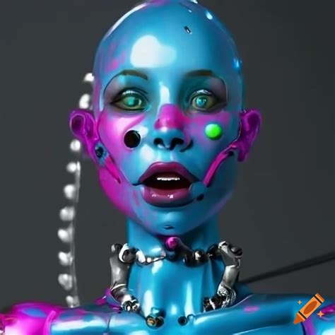 Candy-coated cyborg artwork