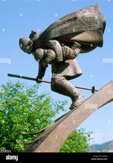 Norway. Lillehammer. Birkebeiner statue Stock Photo, Royalty Free Image ...