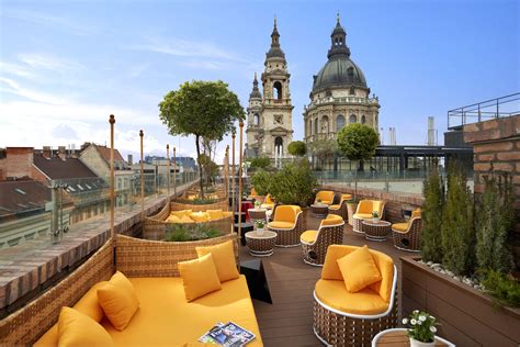 High Note Sky Bar at the Aria Hotel Budapest with the view of St ...