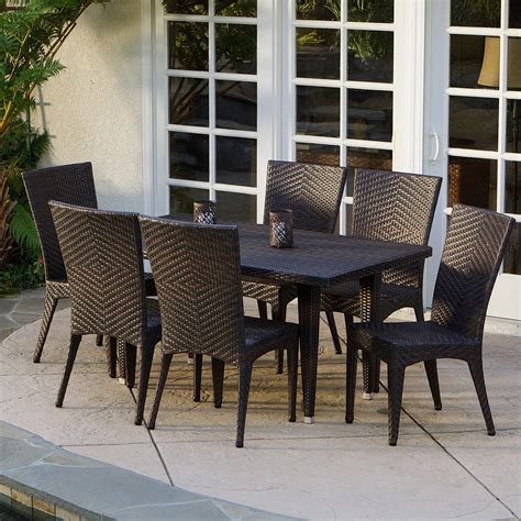 Brooke All-Weather Wicker Patio Dining Set - Seats 6 - Walmart.com - Walmart.com