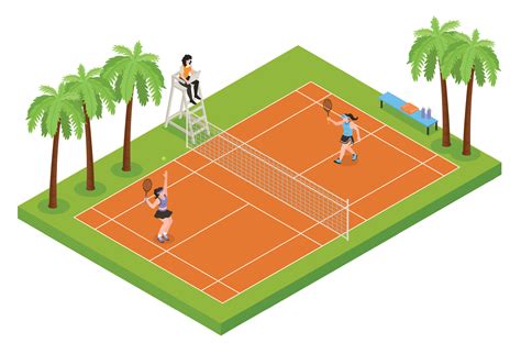 Outdoor Badminton Court Composition 6846743 Vector Art at Vecteezy