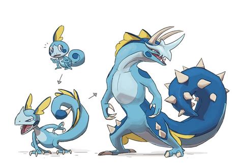 I tried drawing up some Sobble evolution concepts | Cute pokemon ...